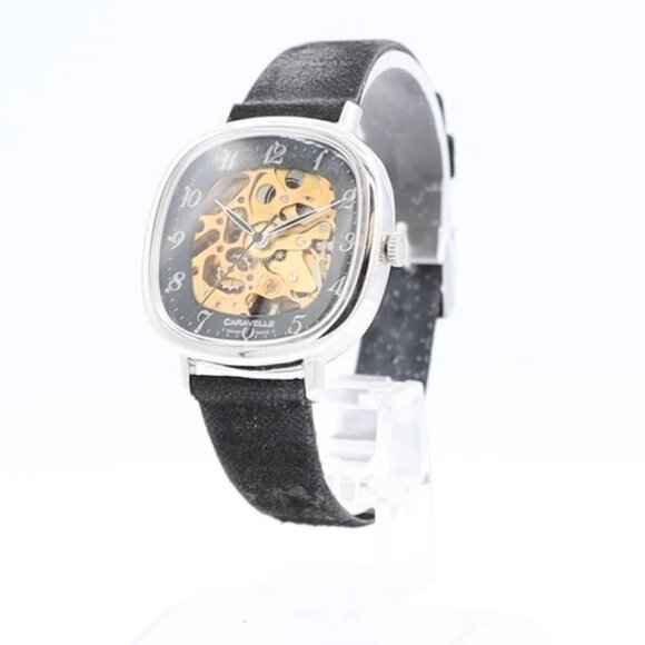 Vintage Caravelle NR8224/1 Skeleton Men's Mechanical Wristwatch 718S w Box - Picture 1 of 6